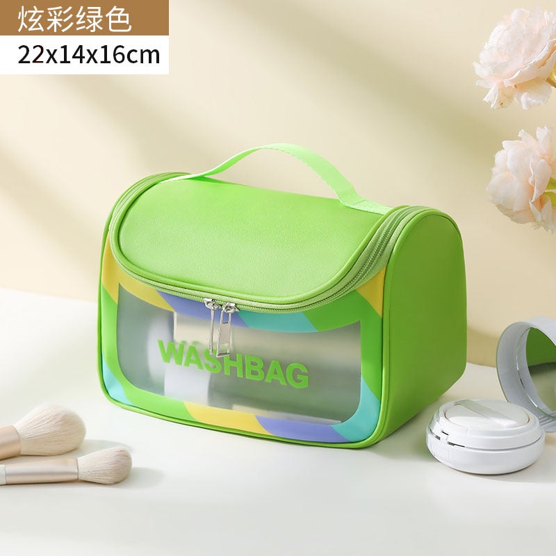 New Arc Wash Bag Waterproof Travel Portable Cosmetic Storage Bag Fashion Pvc Cosmetic Bag Curved Bag - Image 1